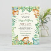 ジャングル男女兼用の赤ちゃんシャワー 招待状 (スタンド正面)