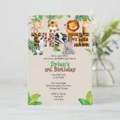 ジャングル第3誕生日パーティの招待状 招待状 (スタンド正面)