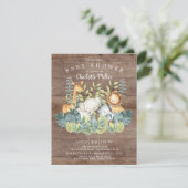 ジャングル素朴アニマルニュートラル赤ちゃんシャワー 招待状 (スタンド正面)