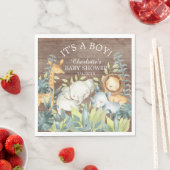 ジャングル素朴アニマルベビーシャワー紙ナプキンス スタンダードランチョンナプキン (インサイチュ)