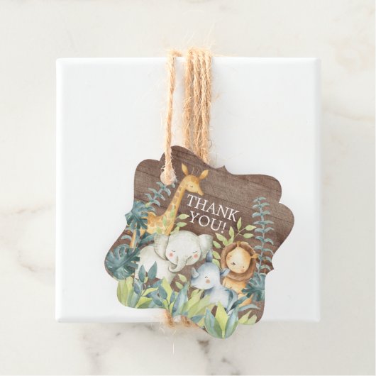 ジャングル素朴ベイビーシャワーお願いギフトラベル フェイバータグ (インサイチュ)