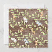 ジャングル素朴動物の赤ちゃんシャワー 招待状 (裏面)