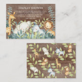 ジャングル素朴動物ベビーギフトディスプレイシャワー エンクロージャーカード (正面/裏面)