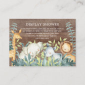 ジャングル素朴動物ベビーギフトディスプレイシャワー エンクロージャーカード (正面)