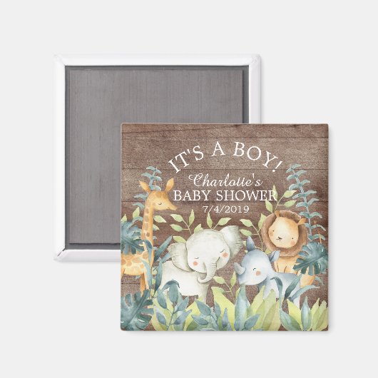 ジャングル素朴動物赤ちゃんシャワー好き磁石 マグネット (正面/裏面)