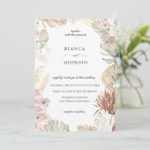 ジャングル自然の葉のフレーム結婚式招待状 招待状 (スタンド正面)