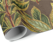 ジャングル葉の模様 ラッピングペーパー (ロールコーナー)
