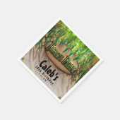 ジャングル葉パーティー&アニマルプリントカスタム誕生日 スタンダードカクテルナプキン (角)