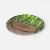 ジャングル葉パーティー&アニマルプリントカスタム誕生日 ペーパープレート (アングル)