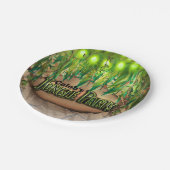 ジャングル葉パーティー&アニマルプリントカスタム誕生日 ペーパープレート (アングル)