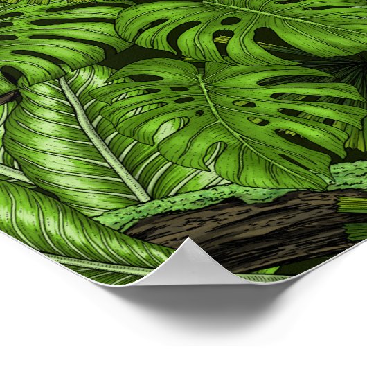 ジャングル葉 ポスター (角)