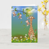 ジャングル誕生日カード カード (黄色い花)