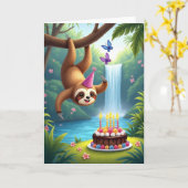 ジャングル誕生日クリーチャーカード カード (黄色い花)