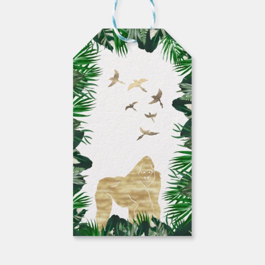 ジャングル誕生日サファリパーティーフェイスビーフサンキューユユーテーマ ギフトタグ (裏面)