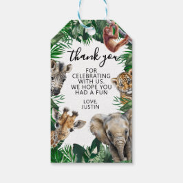 ジャングル誕生日サファリパーティー景品 感謝 ギフトタグ