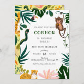 ジャングル誕生日パーティー 招待状 (正面/裏面)