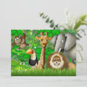 ジャングル誕生日招待状 招待状 (スタンド正面)