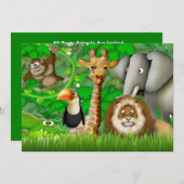 ジャングル誕生日招待状 招待状 (正面/裏面)
