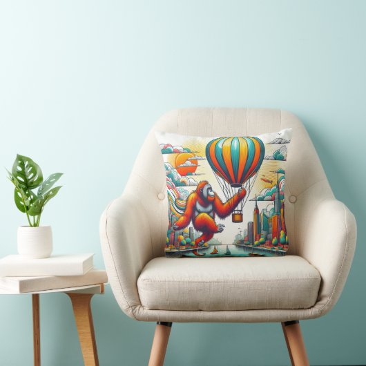 ジャングル調和:オランウタンインスパイア クッション (椅子)