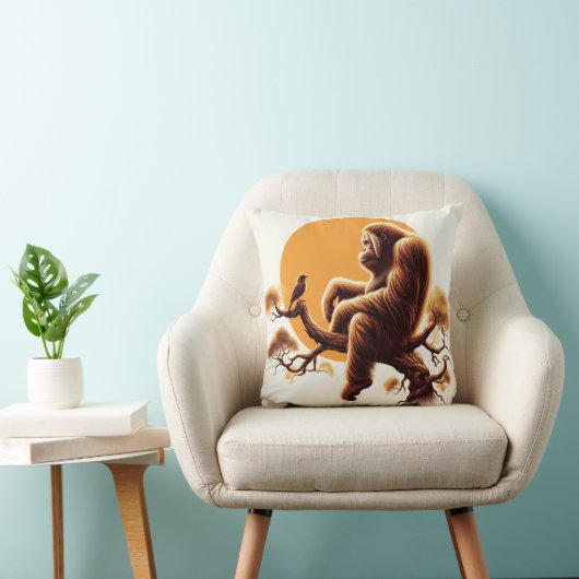 ジャングル調和:オランウタンインスパイア クッション (椅子)