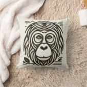 ジャングル調和：オランウタンインスパイア クッション (ブランケット)