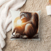 ジャングル調和：オランウタンインスパイア クッション (ブランケット)