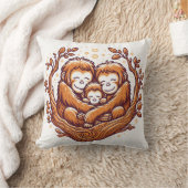 ジャングル調和:オランウタンインスパイア クッション (ブランケット)