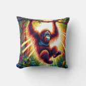 ジャングル調和:オランウタンインスパイア クッション (正面)