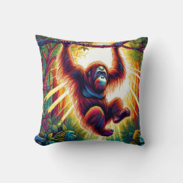 ジャングル調和：オランウタンインスパイア クッション