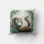 ジャングル調和:オランウタンインスパイア クッション (裏面)
