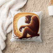 ジャングル調和:オランウタンインスパイア クッション (ブランケット)