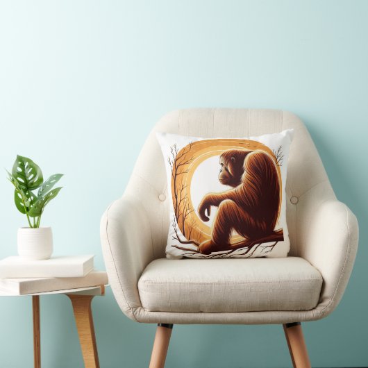 ジャングル調和:オランウタンインスパイア クッション (椅子)