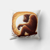 ジャングル調和:オランウタンインスパイア クッション (裏面)