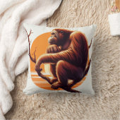 ジャングル調和:オランウタンインスパイア クッション (ブランケット)