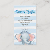 ジャングル象のベビーシャワーのおむつのラッフルカード エンクロージャーカード (正面)