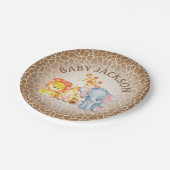 ジャングル象のベビーシャワーのプレート ペーパープレート (アングル)