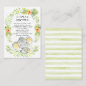 ジャングル象の赤ちゃんシャワーギフトディスプレイシャワー エンクロージャーカード (正面/裏面)