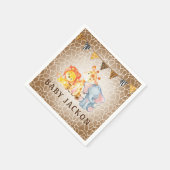 ジャングル象の赤ちゃんシャワーナプキン スタンダードカクテルナプキン (角)