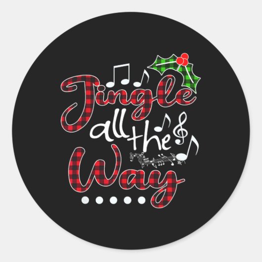 ジャングル赤いバッファローはクリスマスを助ける ラウンドシール (正面)