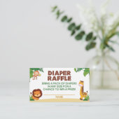 ジャングル赤ちゃんシャワーおむつラッフルカード エンクロージャーカード (スタンド正面)