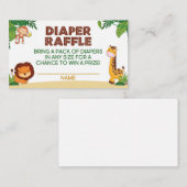 ジャングル赤ちゃんシャワーおむつラッフルカード エンクロージャーカード (正面/裏面)