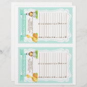 ジャングル赤ちゃんシャワーアルファベットボーイズネームゲーム (正面/裏面)