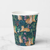 ジャングル野生動物の赤ちゃんシャワー野生のネコの虎 紙コップ (裏面)