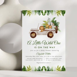 ジャングル風のサファリベイビーシャワー 招待状