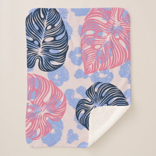 ジャングル風のシームレスな模様、手の付いた背景  シェルパブランケット (正面)