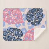 ジャングル風のシームレスな模様、手の付いた背景  シェルパブランケット (正面(横))