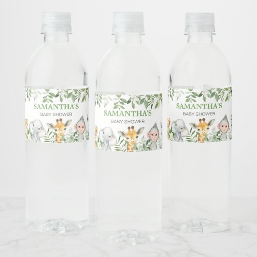 ジャングル風のベビーシャワー ペットボトルラベル (ボトル)