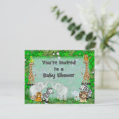 ジャングル風のベビーシャワー 招待状 (スタンド正面)