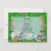 ジャングル風のベビーシャワー 招待状 (裏面)