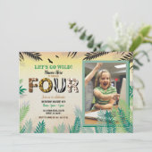 ジャングル4歳の誕生日パーティー4サファリZOOの写真 招待状 (スタンド正面)